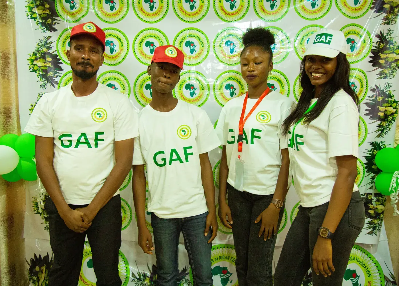 The GAF team in branded shirts